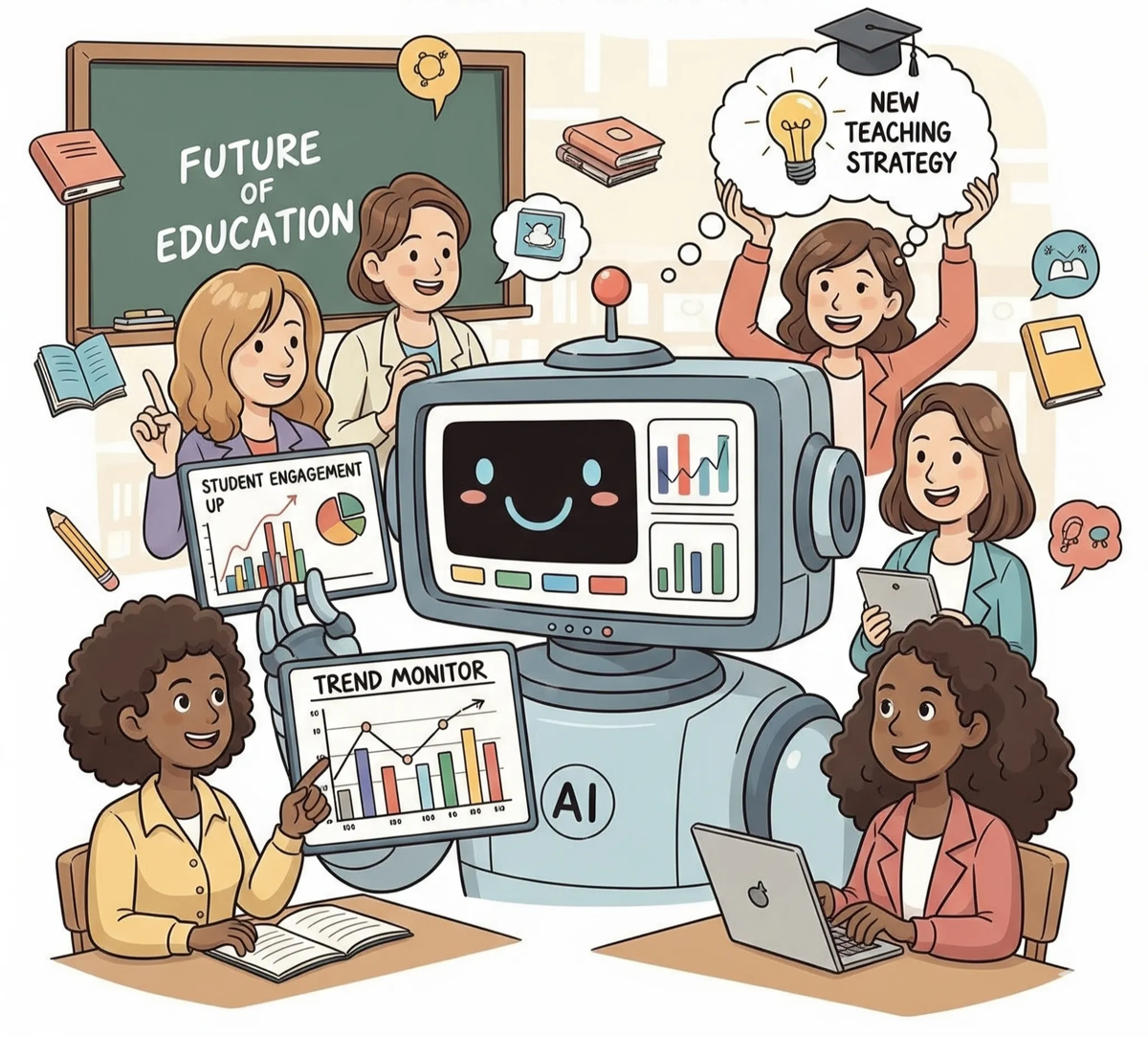 Illustration: KI-Unterstützung in der Schule
